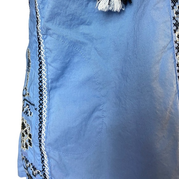 Gueanor Blue Embroidered Long Sleeve Tunic Dress - Picture 7 of 12